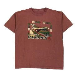 Vintage Panama Unbranded T-Shirt - Large Brown Cotton