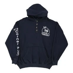 Vintage Unbranded Hoodie - XL Black Cotton Blend