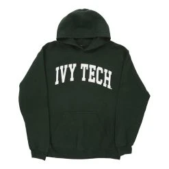Vintage Ivy Tech Unbranded Hoodie - Small Green Cotton