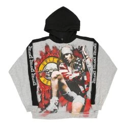 Vintage Guns N. Roses Unbranded Hoodie - Large Grey Cotton Blend