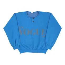 Vintage Unbranded Sweatshirt - Small Blue Cotton Blend