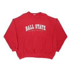 Vintage Ball State Cardinals Unbranded Sweatshirt - XL Red Cotton