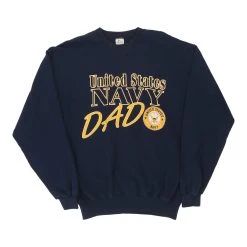 Vintage US Navy Unbranded Sweatshirt - Large Blue Cotton