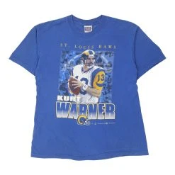 Front Page 34 Vintage St. Louis Rams 1999 Unbranded T-Shirt - Large Blue Cotton