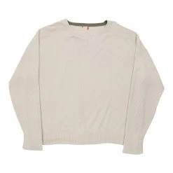 Vintage Unbranded Long Sleeve T-Shirt - XL Beige Cotton