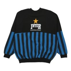 Vintage Inter Milan Unbranded Sweatshirt - Large Black Cotton Blend