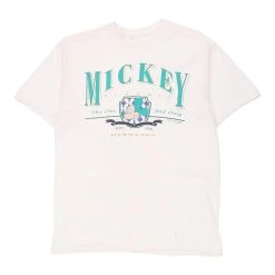 Vintage Mickey Mouse Unbranded T-Shirt - Medium White Cotton