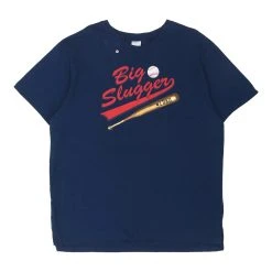Vintage Big Slugger Unbranded T-Shirt - XL Navy Cotton -Vintage Shop Ele mens mixed 5.1.23150