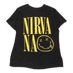 Front Page 29 Vintage Nirvana Unbranded T-Shirt - Small Black Cotton