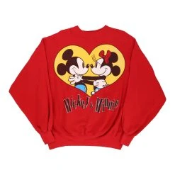 Vintage Mickey & Minnie Unbranded Sweatshirt - XL Red Cotton