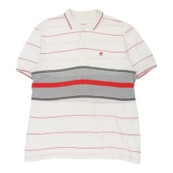 Vintage Unbranded Polo Shirt - Large White Cotton