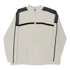 Vintage Unbranded 1/4 Zip - XL Grey Cotton