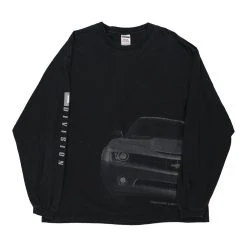 Vintage Unbranded Long Sleeve T-Shirt - Large Black Cotton