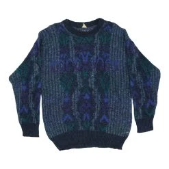 Vintage Unbranded Jumper - Small Blue Cotton