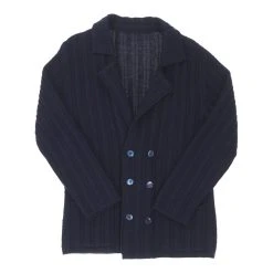 Vintage Unbranded Cardigan - Small Navy Cotton Blend