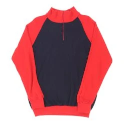 Vintage Unbranded 1/4 Zip - Medium Navy Cotton Blend