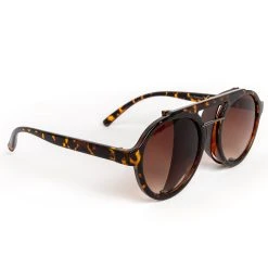 Unbranded Retro Steampunk Aviator Sunglasses In Gloss Tortoiseshell