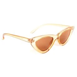 Unbranded Retro Pointy Cat-Eye Sunglasses In Clear Brown