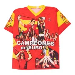 Vintage Unbranded Football Shirt - Medium Red Polyester -Vintage Shop abby.mens .good .28.2.22193