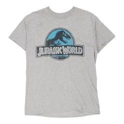 Vintage Jurassic World Unbranded T-Shirt - Large Grey Cotton