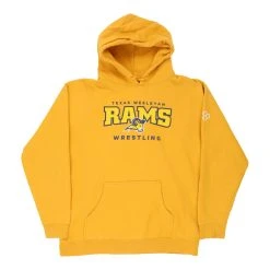 Vintage Texas Wesleyan Ram Wrestling Unbranded Hoodie - Large Yellow Cotton