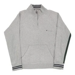 Vintage Unbranded 1/4 Zip - Large Grey Cotton