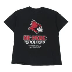 Vintage De Pere Redbirds Unbranded T-Shirt - Medium Black Cotton