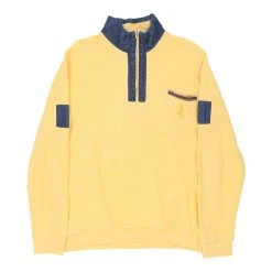 Vintage Unbranded 1/4 Zip - Large Yellow Cotton