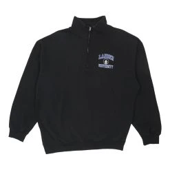 Vintage Lander University Unbranded 1/4 Zip - XL Black Cotton